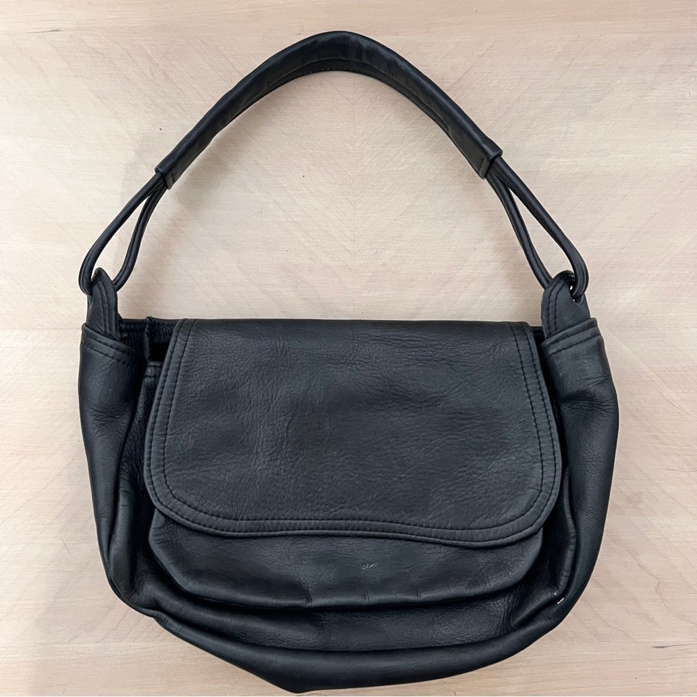 Durango Sheepskin Co Black Leather Women's Shoulder Bag Flap Top Western